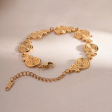 18k Plated Stainless Steel Swirl Bangles Bracelet for Girls