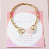 Women Link Chain Bracelets Stone Charm Heart Bracelet