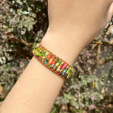Woman Chakra Bracelet Sea Sediment Jaspers Jewelry Natural Stone Tube Beads