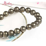 Natural Pyrite Round Stone Bracelet for Yoga Balance