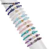 Natural Gem Stone Bracelets Irregular Quartz Stretch Chip Beads Nuggets