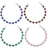 Infinity Heart Tennis Bracelet Pink Crystal Stone Silver Jewelry