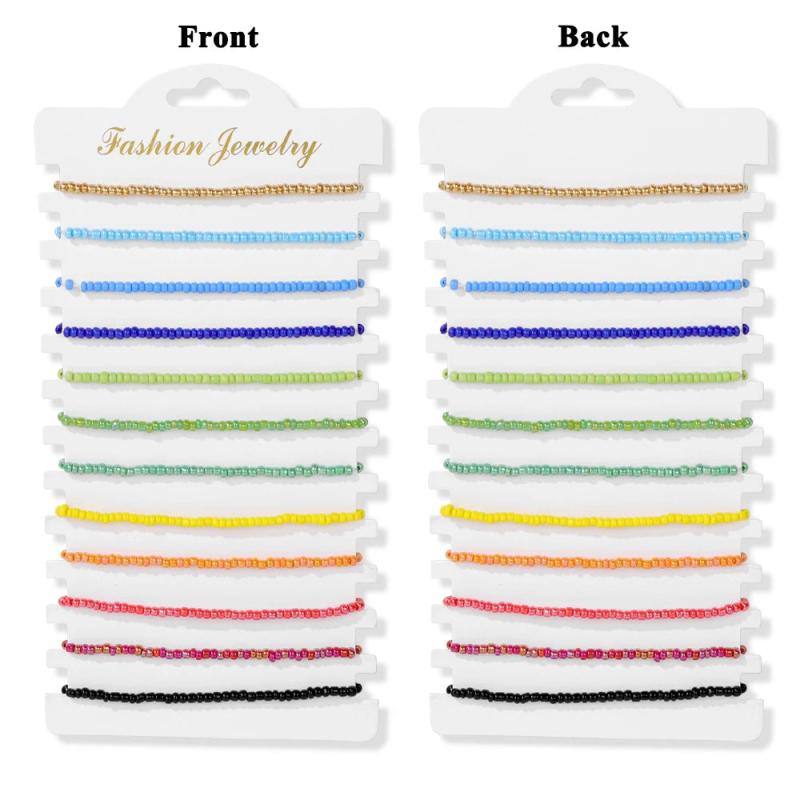 Colorful Evil Eye Heart Charm Stone Seed Beads Bracelets Set