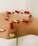 Charming Jade Bracelet for Women Personalized Maple Leaf Joint Pendant