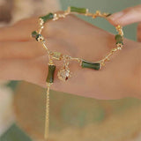 Charming Jade Bracelet for Women Personalized Maple Leaf Joint Pendant