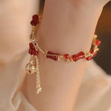 Charming Jade Bracelet for Women Personalized Maple Leaf Joint Pendant