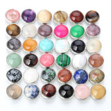 10Pcs Mixed 18MM Natural Stone Snaps Buttons DIY Bracelets Beads