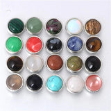 10Pcs Mixed 18MM Natural Stone Snaps Buttons DIY Bracelets Beads