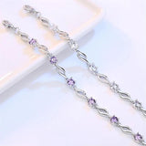 925 Silver Needle Crystal DIY Bracelet 20.5CM