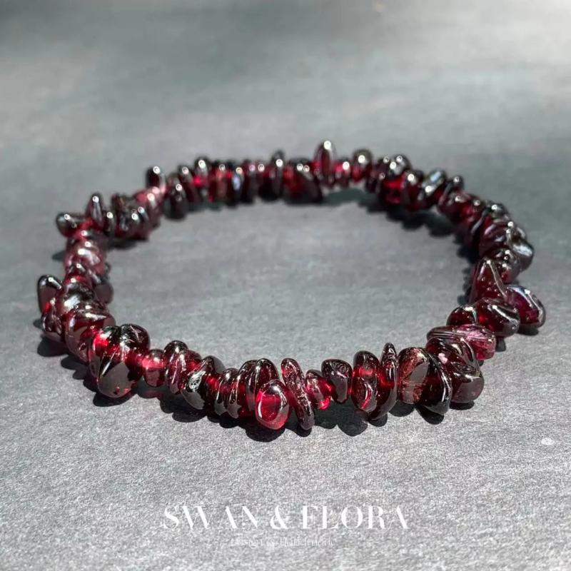 Natural Garnet Bracelet Red Stones Healing Energy