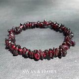 Natural Garnet Bracelet Red Stones Healing Energy