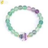 Energy Natural Stone Bracelet Star Moon Charm Bangle Amethysts Pink Quartz T019