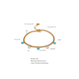 Stainless Steel Turquoise Stone Resin Eye Charm Bracelet Bangle