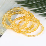 Natural Yellow Citrines Stone Bracelet Beads Jewelry Gift For Men