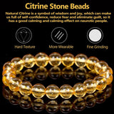 Natural Yellow Citrines Stone Bracelet Beads Jewelry Gift For Men
