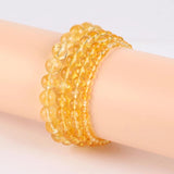 Natural Yellow Citrines Stone Bracelet Beads Jewelry Gift For Men