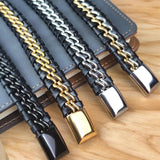 Men's Leather Chain Bracelet Magnetic Clasp Exclusive Gift