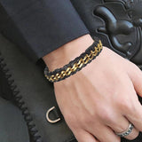 Men's Leather Chain Bracelet Magnetic Clasp Exclusive Gift