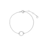 Sterling Silver Circle Pendant Bracelet Chain Fine Jewelry