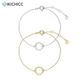 Sterling Silver Circle Pendant Bracelet Chain Fine Jewelry