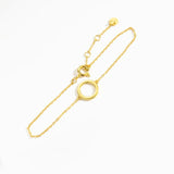 Sterling Silver Circle Pendant Bracelet Chain Fine Jewelry