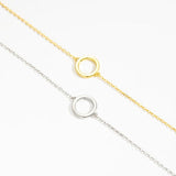 Sterling Silver Circle Pendant Bracelet Chain Fine Jewelry