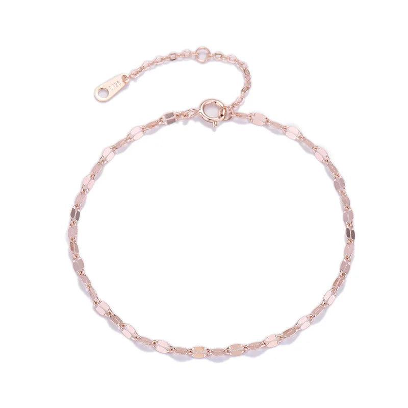 S925 Sterling Silver Rose Bracelet Flash Glossy Fine Jewelry Gift