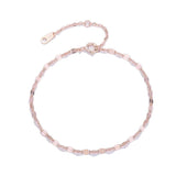 S925 Sterling Silver Rose Bracelet Flash Glossy Fine Jewelry Gift