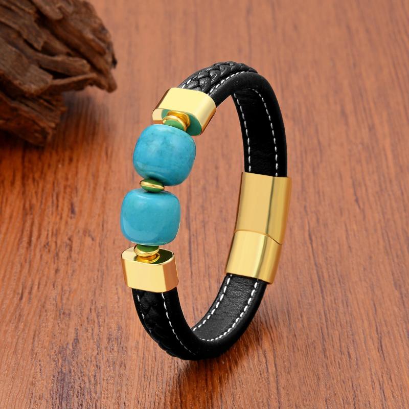 Stainless-Steel Beaded Bracelet Men's Summer Jewelry