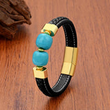 Stainless-Steel Beaded Bracelet Men's Summer Jewelry
