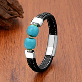 Stainless-Steel Beaded Bracelet Men's Summer Jewelry