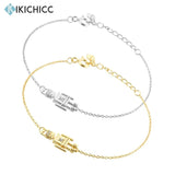 925 Silver Robot Charm Bracelet Zircon CZ Animal Women Wedding Jewelry