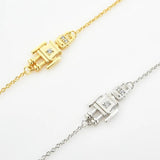 925 Silver Robot Charm Bracelet Zircon CZ Animal Women Wedding Jewelry