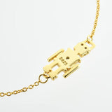 925 Silver Robot Charm Bracelet Zircon CZ Animal Women Wedding Jewelry