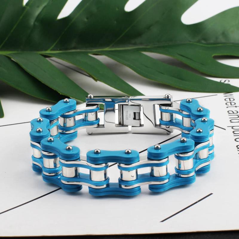 16mm Bike Chain Bracelet Customizable Bangle Stainless Steel