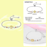 925 Silver Butterfly Buckle Chain Bracelet CZ DIY Jewelry for Women
