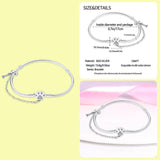 925 Silver Butterfly Buckle Chain Bracelet CZ DIY Jewelry for Women