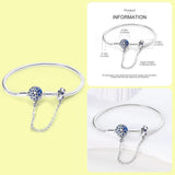 925 Silver Butterfly Buckle Chain Bracelet CZ DIY Jewelry for Women