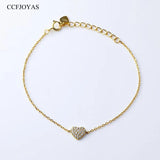 925 Silver Heart Bracelet for Girls with Zircon