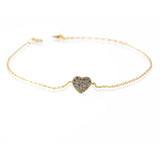 925 Silver Heart Bracelet for Girls with Zircon