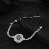 925 Silver Golden Round Pad Vintage Bracelet For Woman Girl