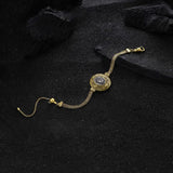 925 Silver Golden Round Pad Vintage Bracelet For Woman Girl