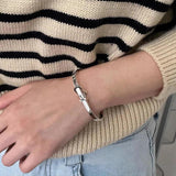 925 Sterling Silver Belt Punk Bracelet Bangle