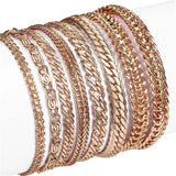 21 Styles 585 Rose Bracelet for Women Men Girl Snail Curb/Weaving Link Chains