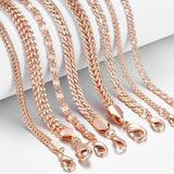 21 Styles 585 Rose Bracelet for Women Men Girl Snail Curb/Weaving Link Chains