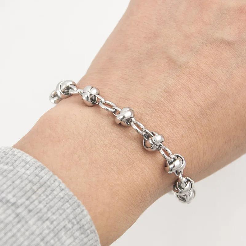 Mens Thick Stainless Steel Chain Loop Bracelet