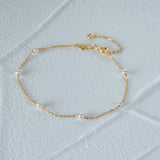 Tigrade 925 Silver Pearl Link Charm Bracelet Wedding Jewelry Bangle