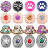 5pcs 18mm Rhinestone Flower Hat Snap Buttons