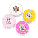 5pcs 18mm Rhinestone Flower Hat Snap Buttons
