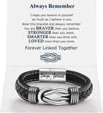 Infinity Knot Leather Bracelet for Men Linked Together Cuff Bracelet